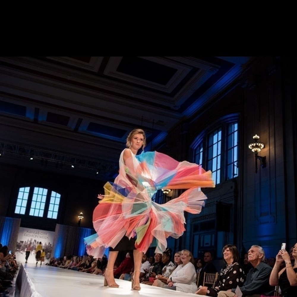 Rainbow Layered Tulle Midi Skirt - Colorful Women’s Skirt - Picture 4 of 8